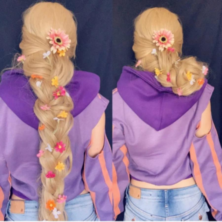 Rapunzel Long Curly Wig Cosplay Princess Hair Synthetic Tangled Princess Full Kanekalon 4 Colors