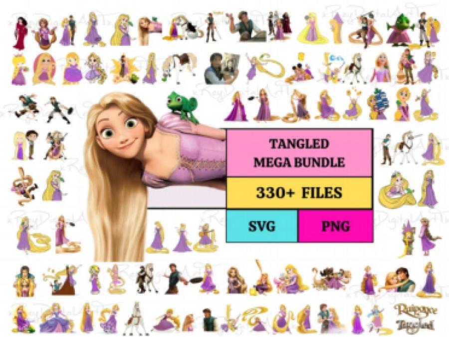 Rapunzel SVG Bundle, Tangled Svg, Rapunzel Svg Files for Cricut and Silhouette, Rapunzel Clipart, Rapunzel Png Svg Instant Digital Download