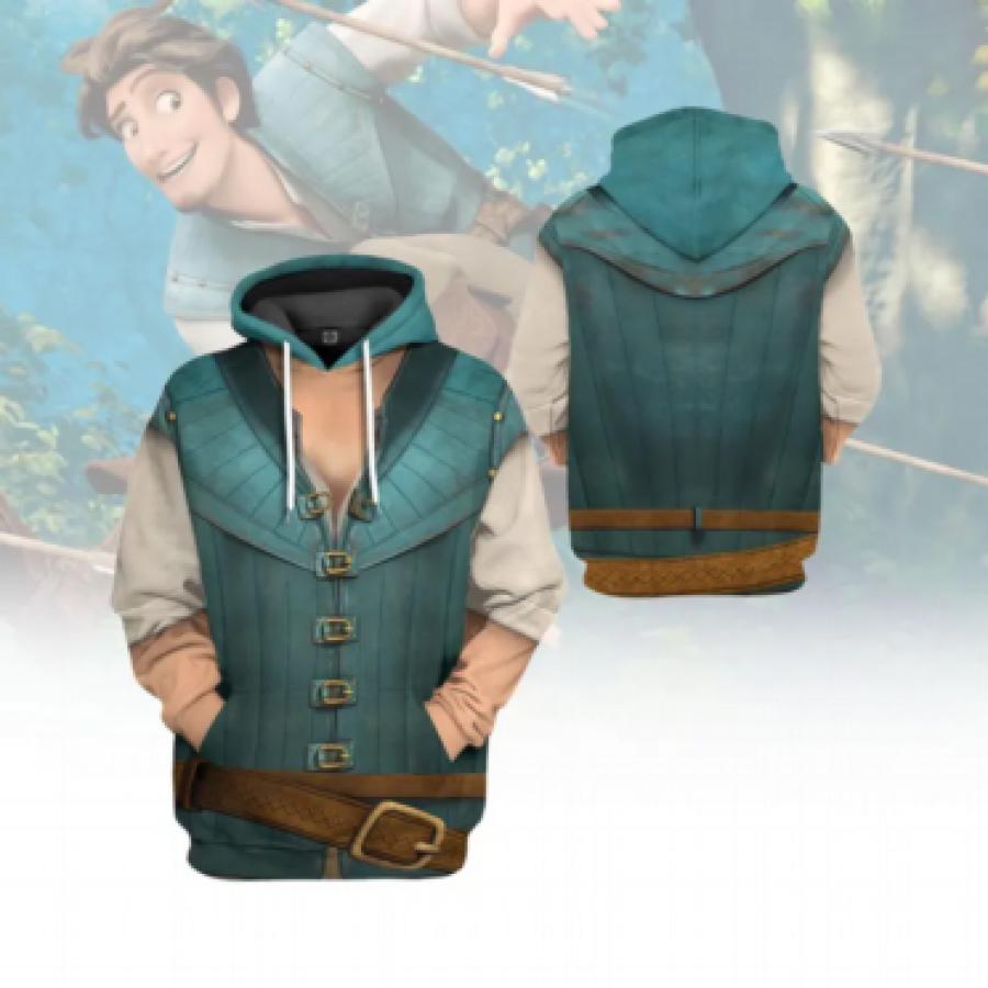 Tangled Hoodie, Flynn Rider Cosplay Shirt, Tangled Sweatshirt, Tangled Tshirt, Tangled Zip Hoodie, Flynn Rider 3D Hoodie, Birthday Gift