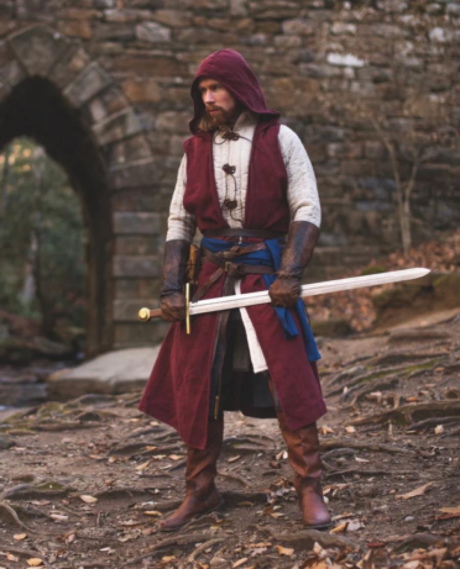 Open-Front Surcoat - Linen Medieval Overgarment