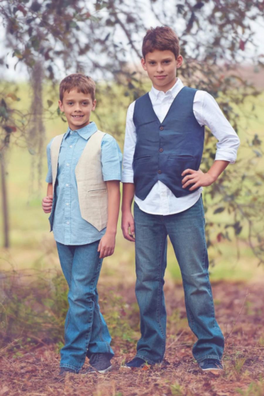Benton Vest PDF Sewing Pattern, including sizes 12 months - 14 years, Reversible Vest Pattern, Boys Vest, Welt Pockets