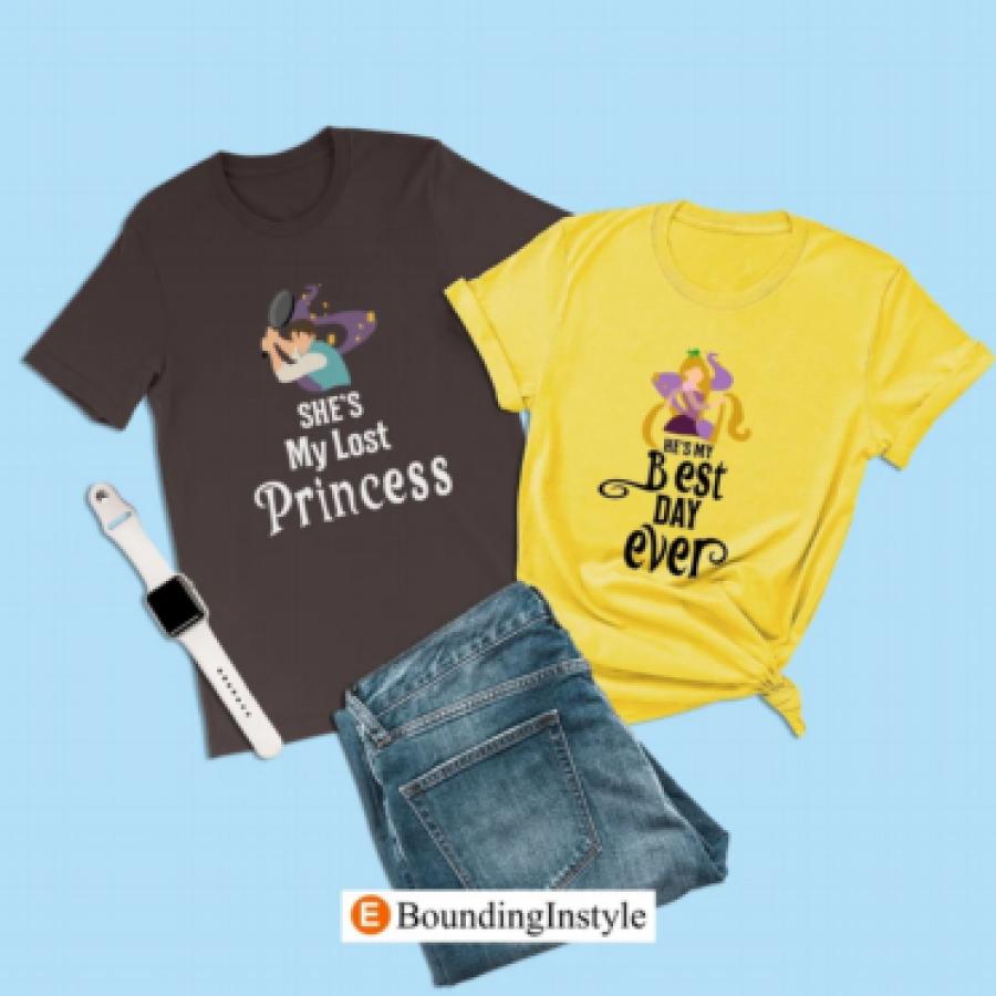 Tangled Couple Shirt, She's My Lost Princess, Flynn Rider Shirt, Disneyland Wedding Tee Shirt, Valentine Honeymoon Tshirt, Matching Rapunzel