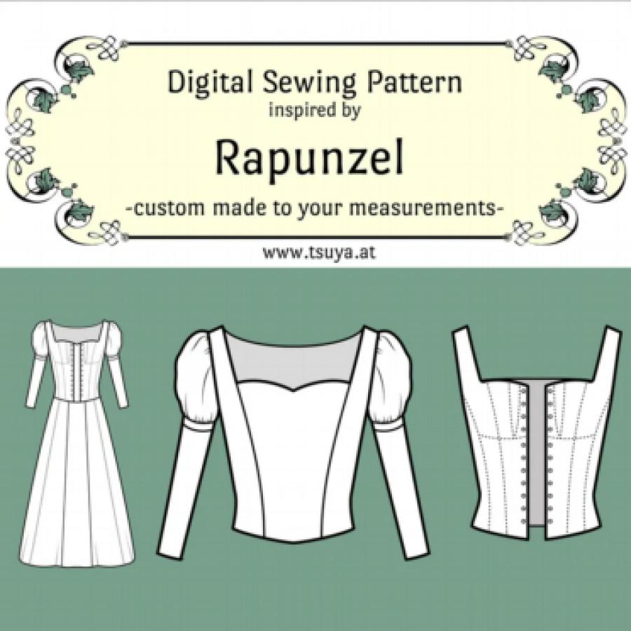 Rapunzel inspired Sewing Pattern | custom measurements | PDF