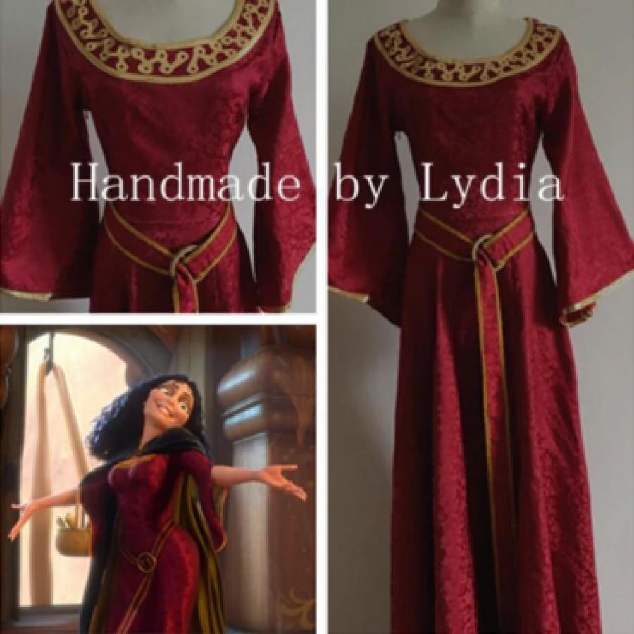 Handmade - Rapunzel Mother Gothel Costume, Mother Gothel Dress Cosplay Adult/kid Available