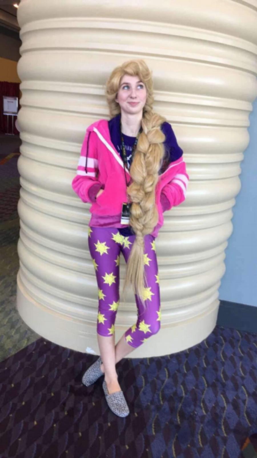 Casual Princess Rapunzel Inspired Purple Adult Fleece Hoodie Sweater Cosplay Costume Wreck it Ralph Breaks the Internet