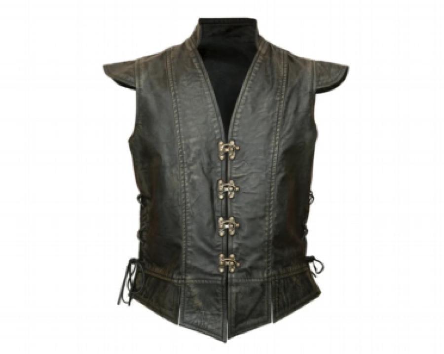Medieval Armor Leather Jerkin with Flaps, Genuine Leather Renaissance Vest for Men, Handmade Side Laced Leather Vest
