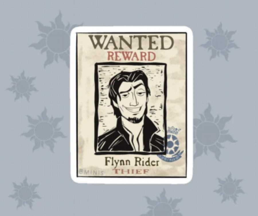 Flynn Rider Wanted Poster, Tangled, Digital Sticker, png, pdf