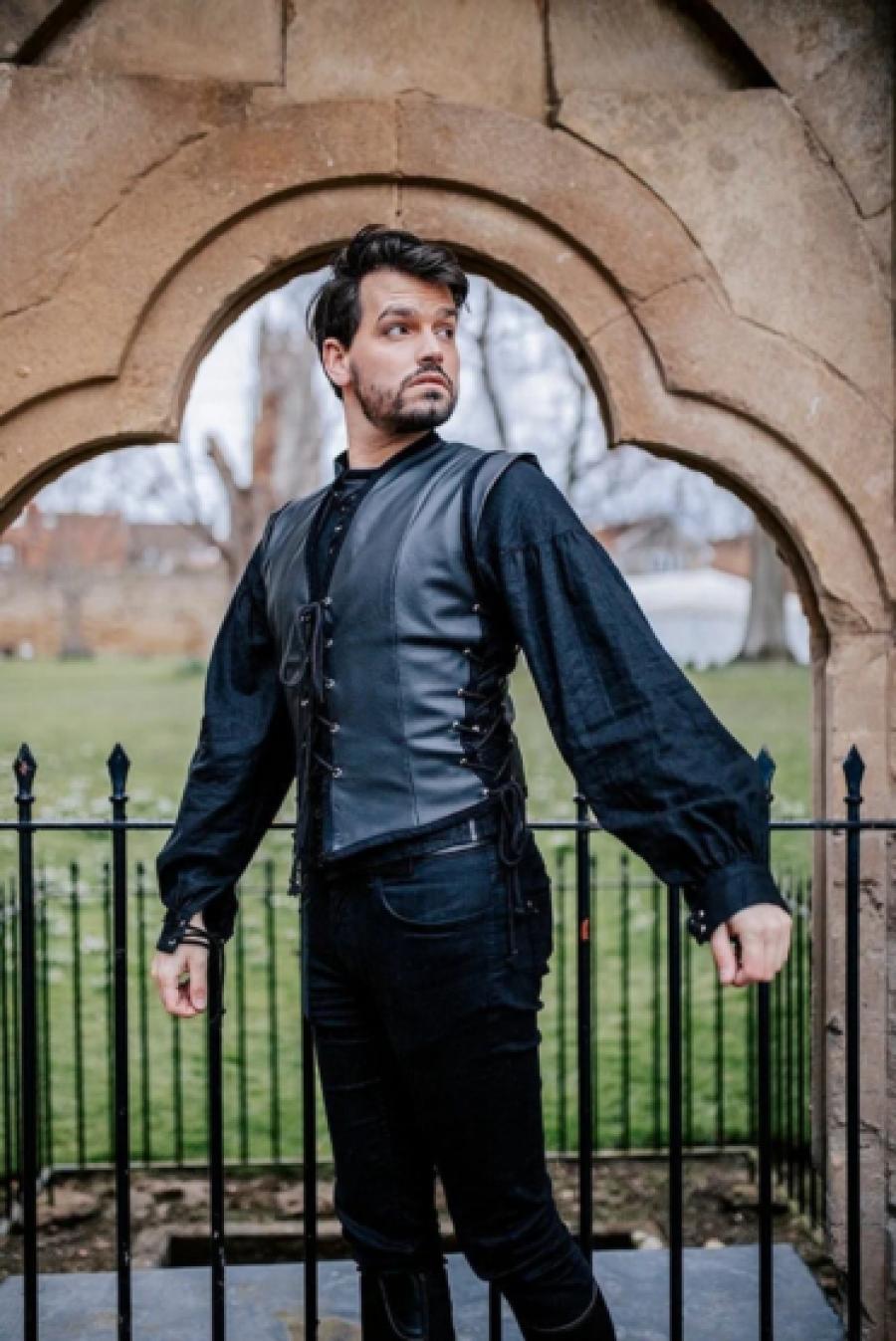 Faux Leather Surcoat - unisex Jerkin Vest Open Front Overgarment Elven Pirate Fantasy Medieval Renaissance Costume Cosplay