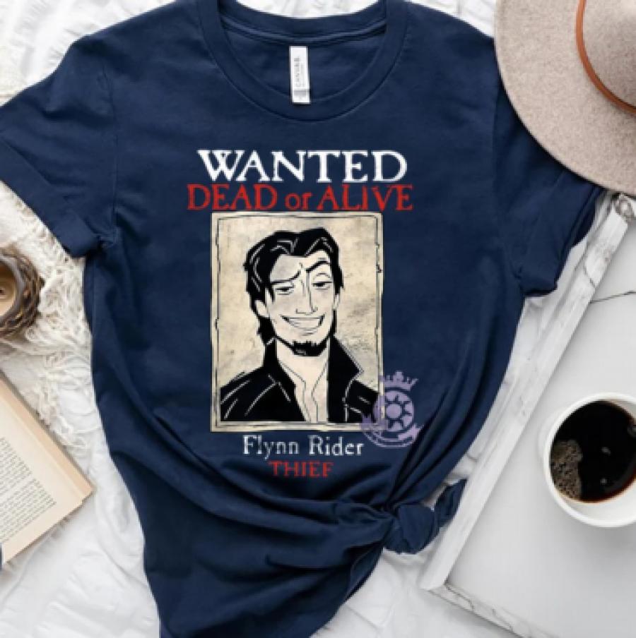 Disney Tangled Flynn Rider Wanted Dead Or Alive Shirt, Disney Tangled Shirt, Comfort Color, Summer Vacation Graduation Celebration Tee