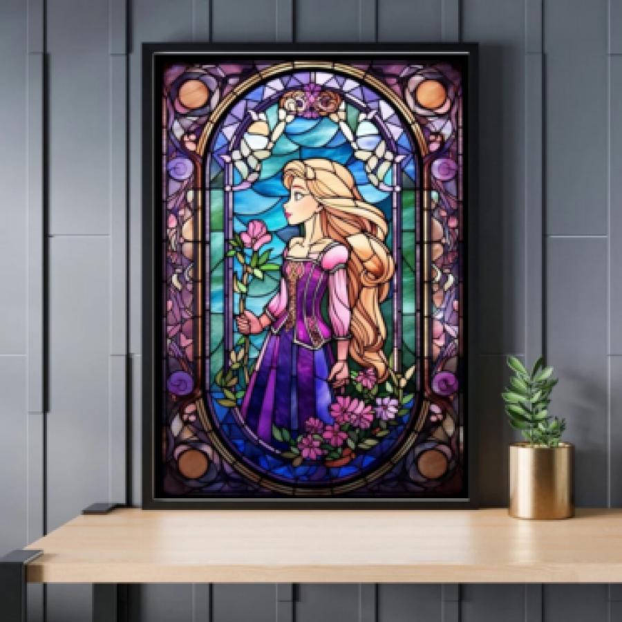 Stained Glass Princess Rapunzel Jigsaw Puzzle 300/500/1000 Piece