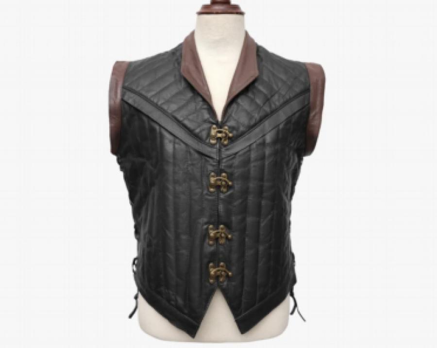 Stylish Quilted Renaissance Leather Vest, Handmade Stylish Medieval Genuine Leather Vest for Men, Steampunk Leather Vest for Party Wear