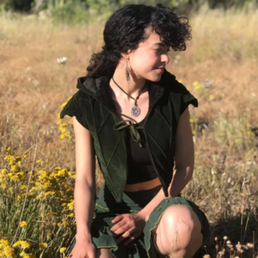 Pixie Leaf Hood Vest, Fairy Clothing, Elf Hood Vest, Elven Hood Vest, Festival Clothing, Fairie Fairy Costume, Tinker Bell Vest, Gypsy, Boho